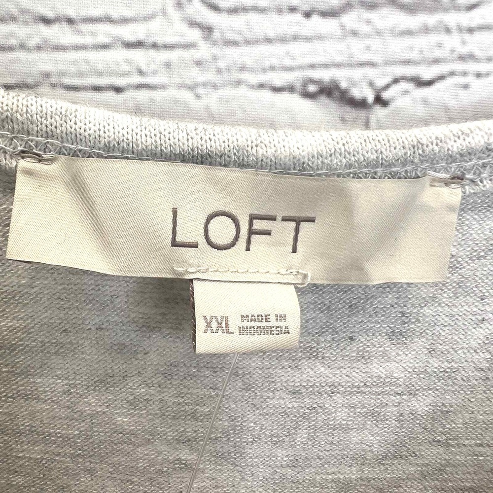LOFT Cami Tank Top Tiered Ruffle Hem XXL Grey Heathered Spaghetti Strap New - Picture 6 of 6